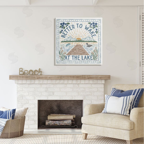 Stupell Industries Laura Marshall | Wake At Lake Phrase Wall Art
