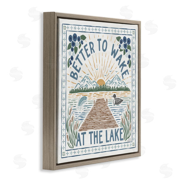 Stupell Industries Laura Marshall | Wake At Lake Phrase Wall Art