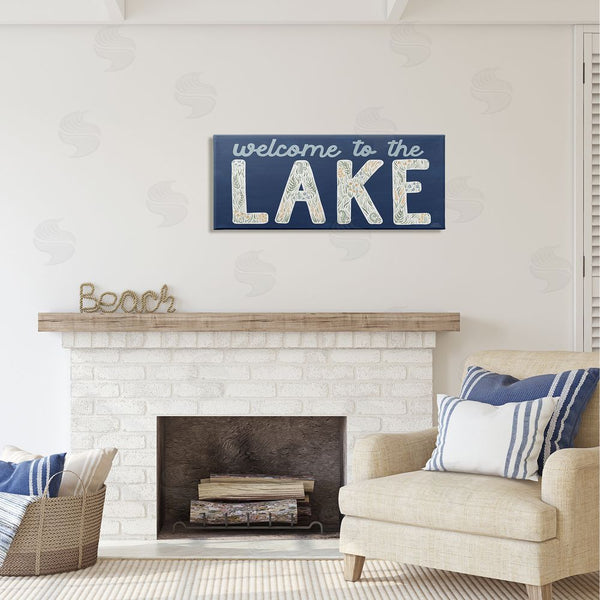 Stupell Industries Laura Marshall | Welcome Lake Floral Phrase Wall Art