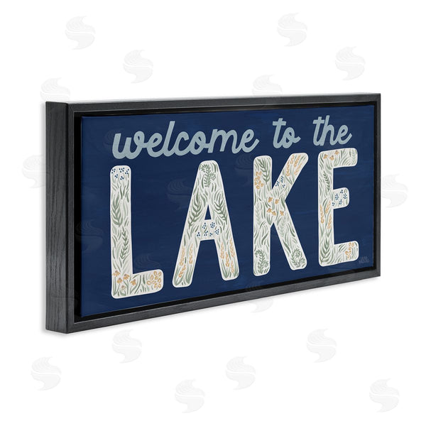 Stupell Industries Laura Marshall | Welcome Lake Floral Phrase Wall Art
