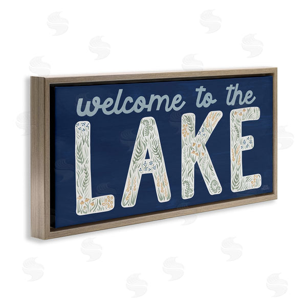 Stupell Industries Laura Marshall | Welcome Lake Floral Phrase Wall Art