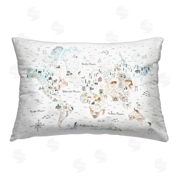 Stupell Industries Laura Marshall | Whimsical World Traveler Map