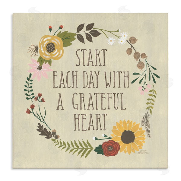 stupell industries Laura Marshall | With A Grateful Heart Flowers Wall Art