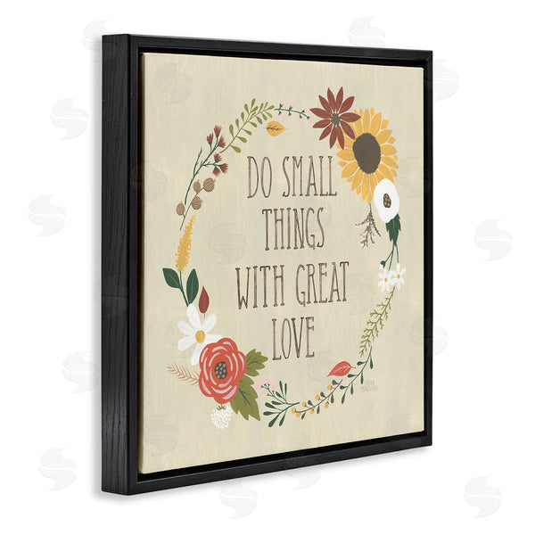 Stupell Industries Laura Marshall | With Great Love Floral Phrase Wall Art