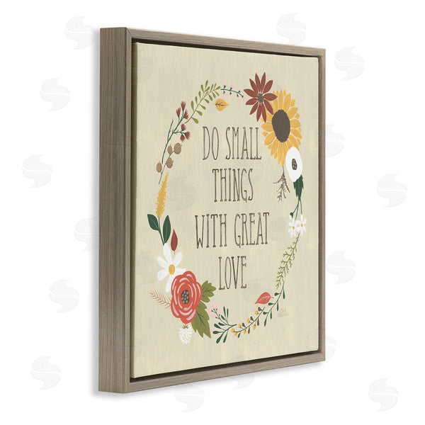 Stupell Industries Laura Marshall | With Great Love Floral Phrase Wall Art