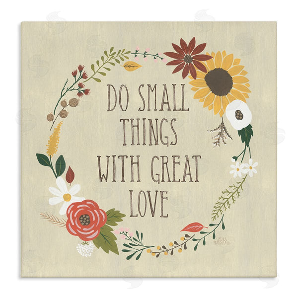 stupell industries Laura Marshall | With Great Love Floral Phrase Wall Art