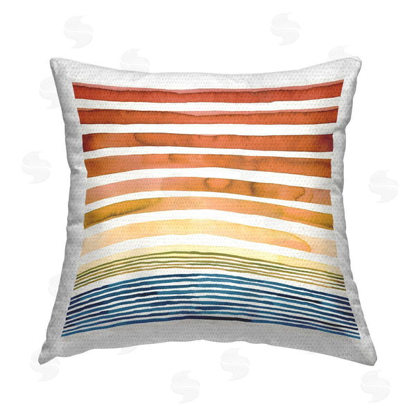 Stupell Industries Laura Munoz Estelles | Sunset Stripes Patterned Landscape Printed Throw Pillow