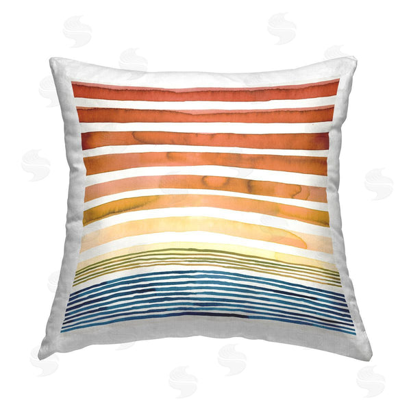stupell industries Laura Munoz Estelles | Sunset Stripes Patterned Landscape Printed Throw Pillow