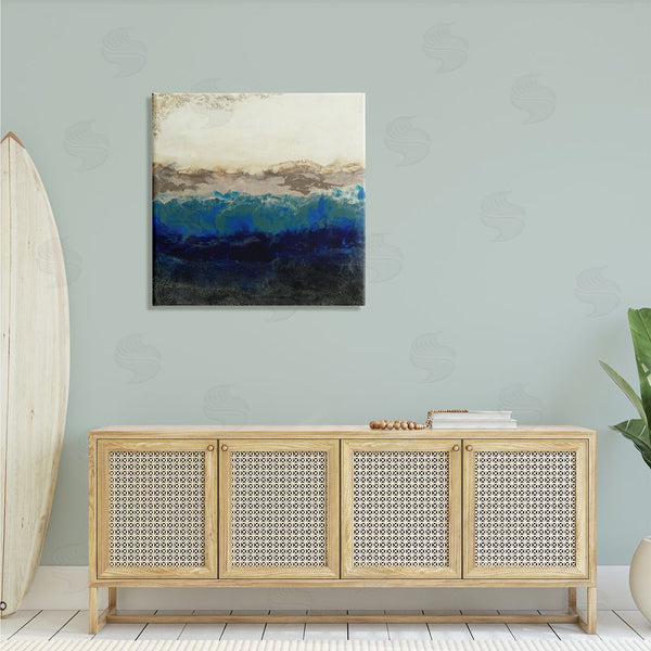 Stupell Industries Laura Van Horne | Abstract Ocean Shore Arrangement Neutral Blue Tones Wall Art