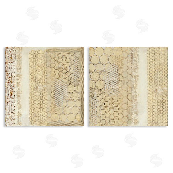 stupell industries Laura Van Horne | Distressed Pale Yellow Circles Wall Art