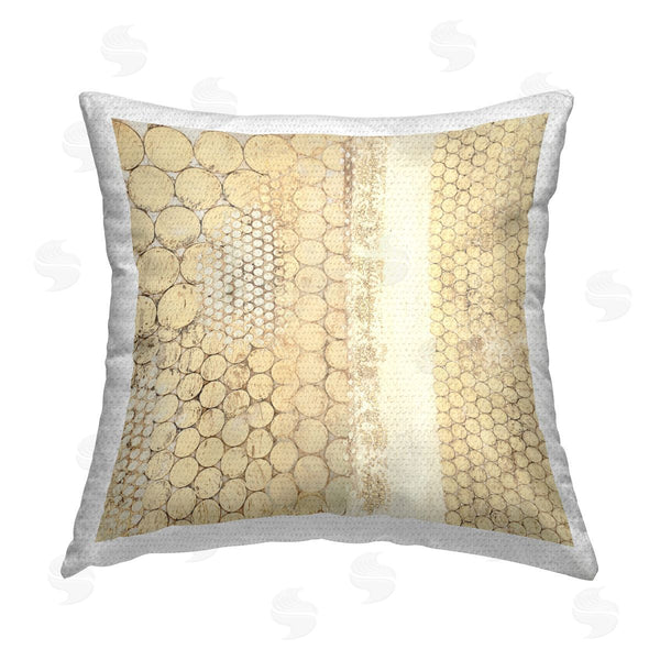 Stupell Industries Laura Van Horne | Patterned Beige Abstract Shapes Printed Throw Pillow
