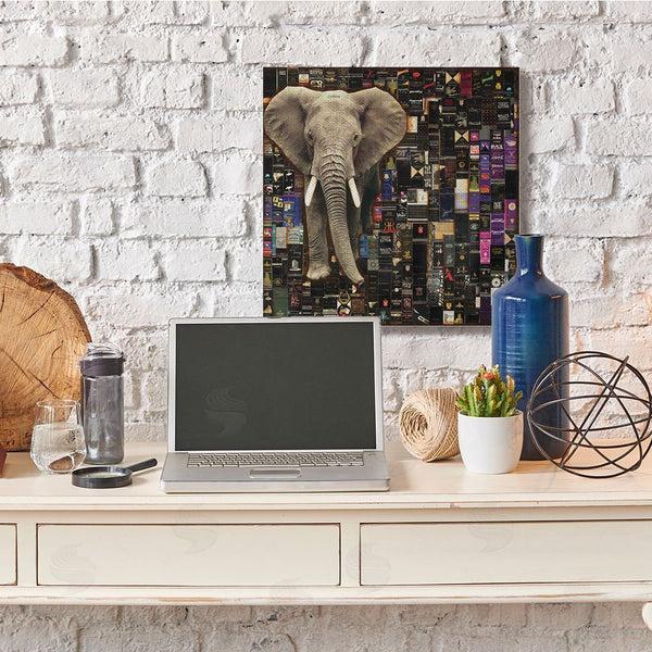Stupell Industries Laura Van Horne | Realistic Elephant On Grungy Advertisement Collage Wall Art