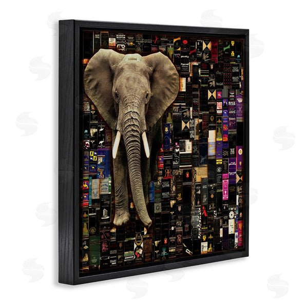 Stupell Industries Laura Van Horne | Realistic Elephant On Grungy Advertisement Collage Wall Art