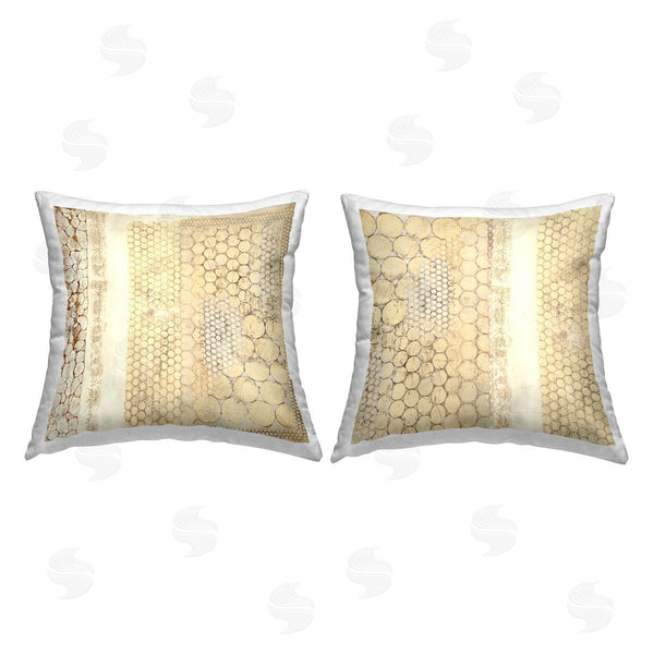 stupell industries Laura Van Horne | Rustic Beige Geometric Pattern Printed Throw Pillow Set
