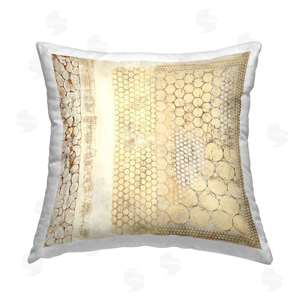 stupell industries Laura Van Horne | Rustic Tan Geometric Shapes Printed Throw Pillow