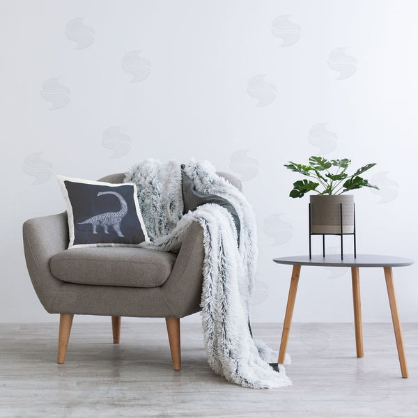 Stupell Industries Lauren Rader | Blue Brachiosaurus X-Ray Printed Throw Pillow