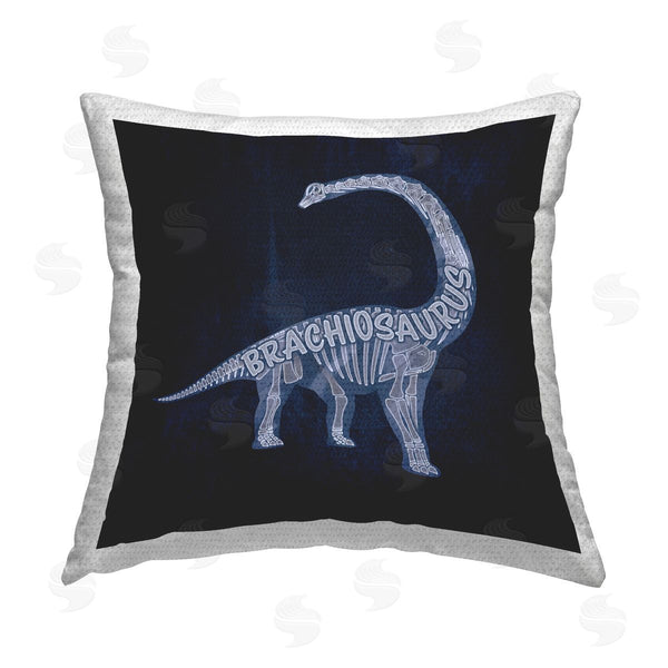 Stupell Industries Lauren Rader | Blue Brachiosaurus X-Ray Printed Throw Pillow
