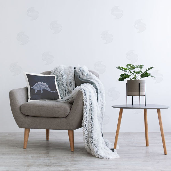 Stupell Industries Lauren Rader | Blue Stegosaurus Dinosaur Printed Throw Pillow