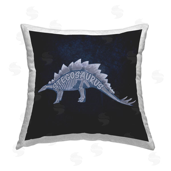 Stupell Industries Lauren Rader | Blue Stegosaurus Dinosaur Printed Throw Pillow