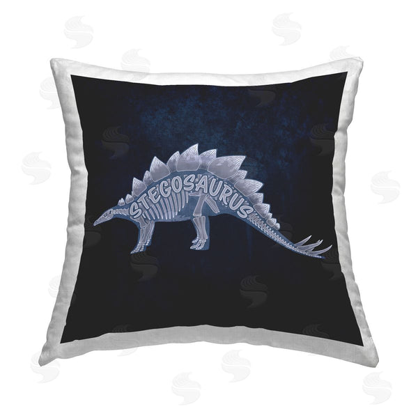 stupell industries Lauren Rader | Blue Stegosaurus Dinosaur Printed Throw Pillow