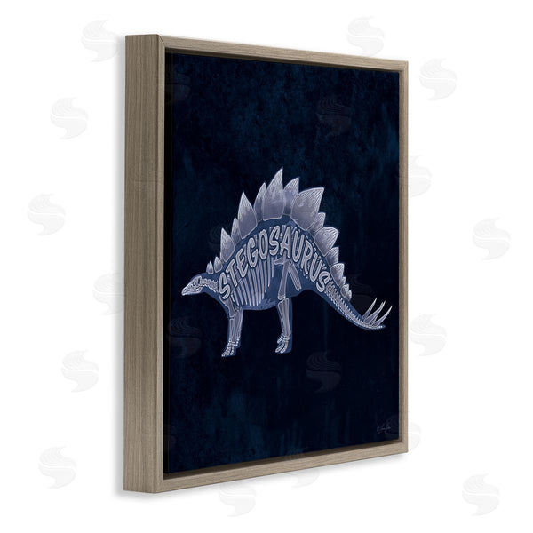 Stupell Industries Lauren Rader | Blue Stegosaurus Skeleton