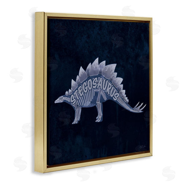 Stupell Industries Lauren Rader | Blue Stegosaurus Skeleton