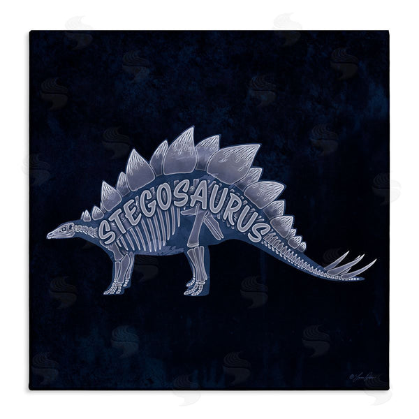 stupell industries Lauren Rader | Blue Stegosaurus Skeleton