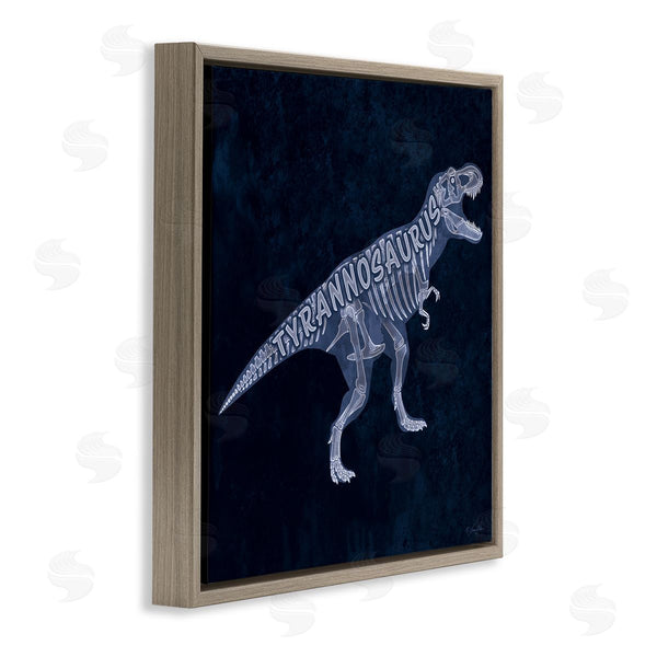 Stupell Industries Lauren Rader | Blue T-Rex Skeleton