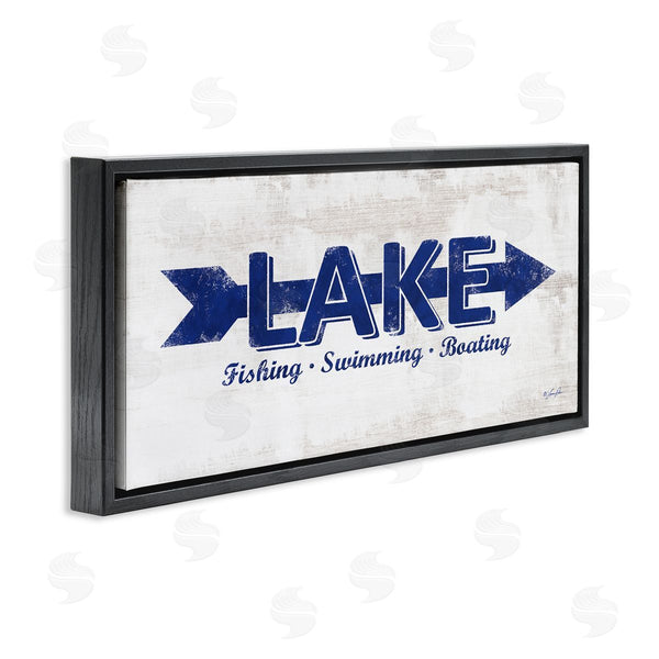 Stupell Industries Lauren Rader | Lake Sign Blue Arrow Wall Art