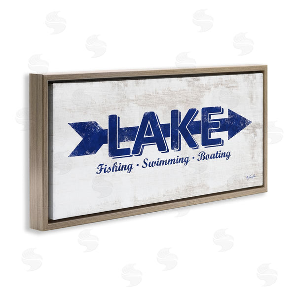 Stupell Industries Lauren Rader | Lake Sign Blue Arrow Wall Art