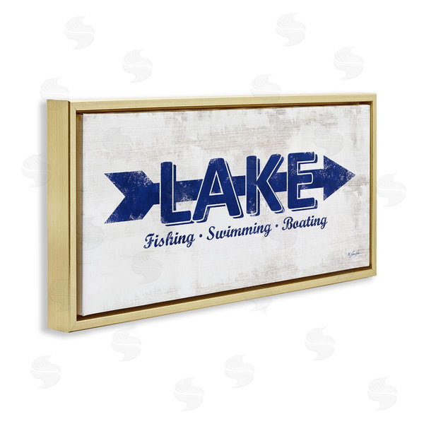 Stupell Industries Lauren Rader | Lake Sign Blue Arrow Wall Art