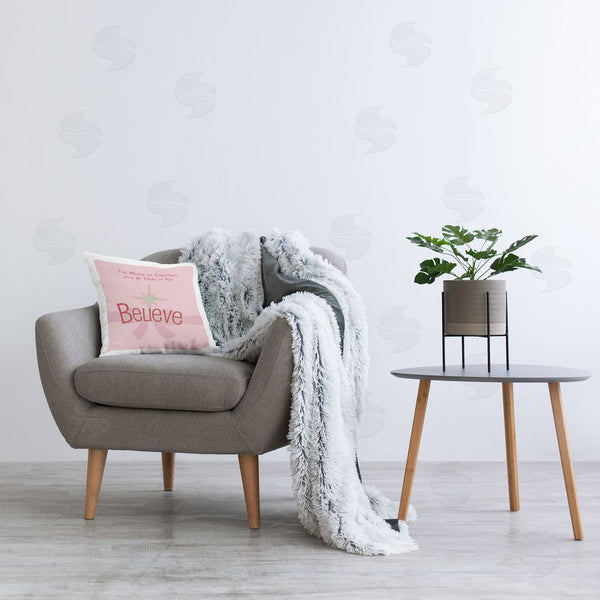 Stupell Industries Lauren Rader | Magic Of Christmas Believe Printed Throw Pillow