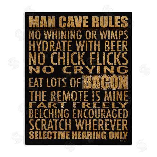 stupell industries Lauren Rader | Man Cave Rules List
