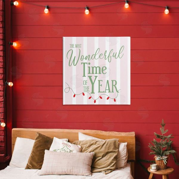 Stupell Industries Lauren Rader | Wonderful Time On Festive Stripes Wall Art