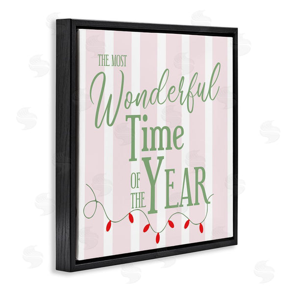 Stupell Industries Lauren Rader | Wonderful Time On Festive Stripes Wall Art