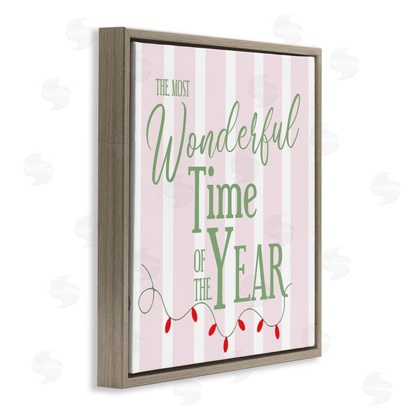 Stupell Industries Lauren Rader | Wonderful Time On Festive Stripes Wall Art
