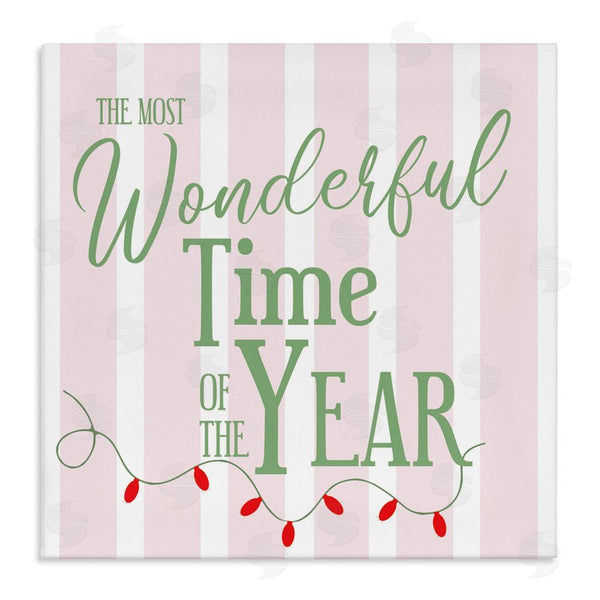 stupell industries Lauren Rader | Wonderful Time on Festive Stripes Wall Art