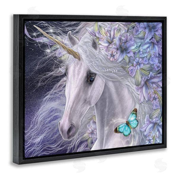 Stupell Industries Laurie Prindle | Lillicorn Purple Floral Unicorn