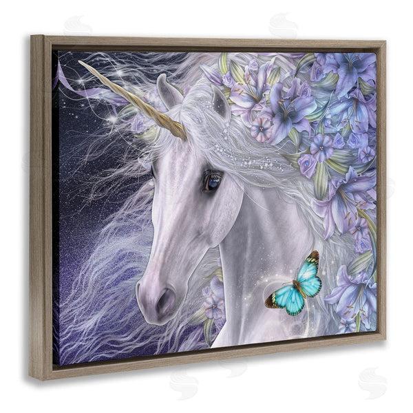 Stupell Industries Laurie Prindle | Lillicorn Purple Floral Unicorn