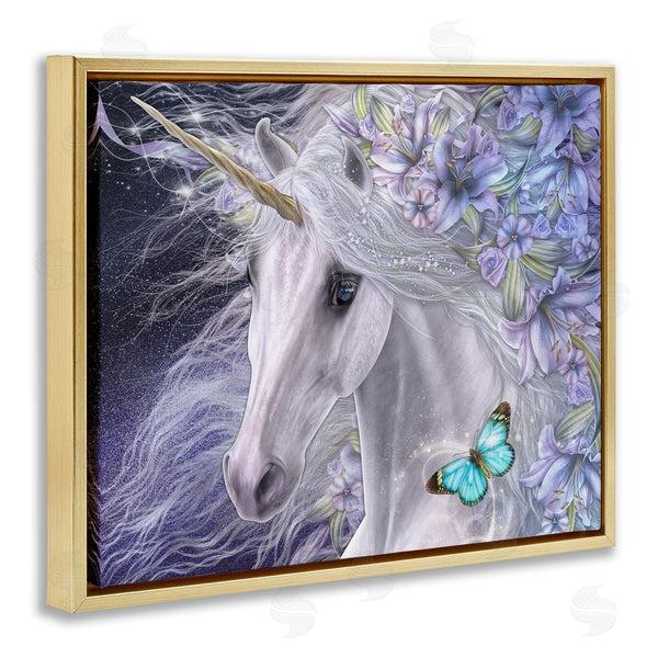 Stupell Industries Laurie Prindle | Lillicorn Purple Floral Unicorn