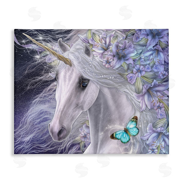 stupell industries Laurie Prindle | Lillicorn Purple Floral Unicorn