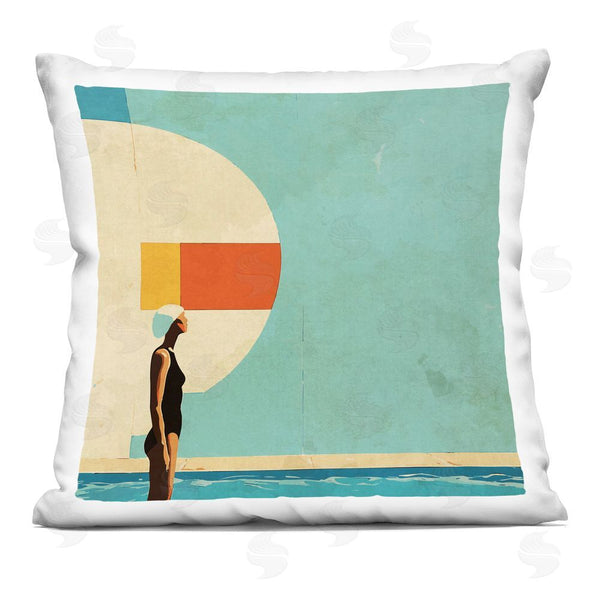 stupell industries Layla Oz | Midcentury Pool Geometric Throw Pillow