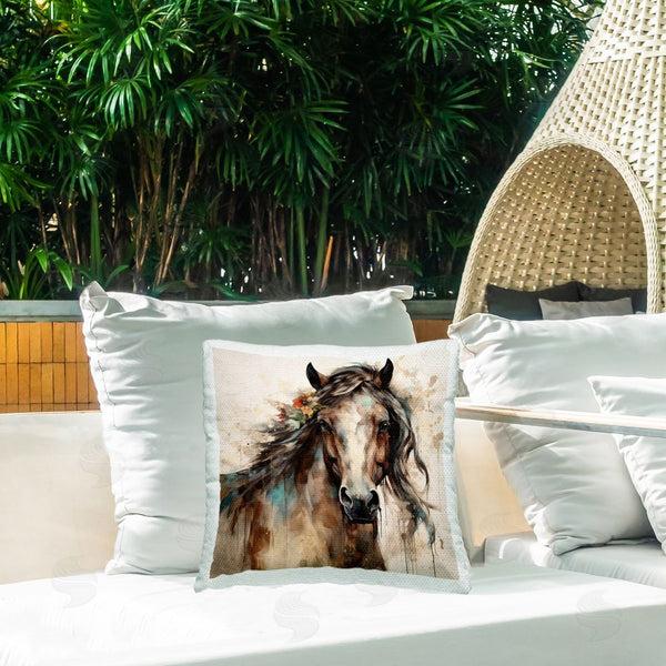 Stupell Industries Lazar Studio | Abstract Horse & Florals Printed Throw Pillow