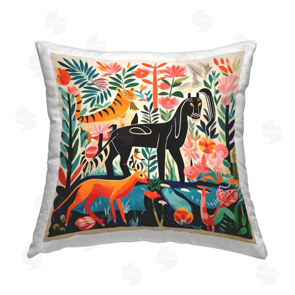 stupell industries Lazar Studio | Abstract Wildlife in Nature Printed Throw Pillow
