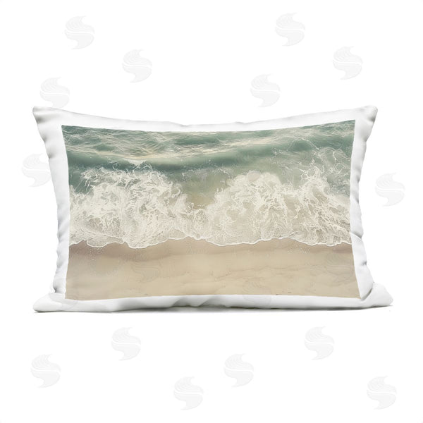 Stupell Industries Lazar Studio | Aerial Waves Lapping Shore Printed Throw Pillow