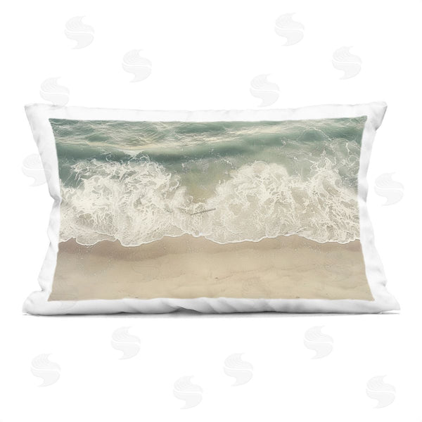 stupell industries Lazar Studio | Aerial Waves Lapping Shore Printed Throw Pillow