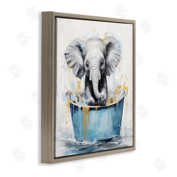 Stupell Industries Lazar Studio | Bathing Baby Elephant