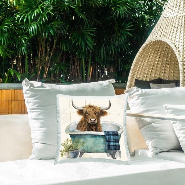 Stupell Industries Lazar Studio | Bathing Highland Cattle Printed Throw Pillow