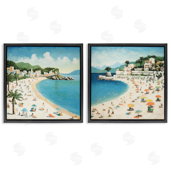 Stupell Industries Lazar Studio | Beach Goers On Curved Shore Wall Art