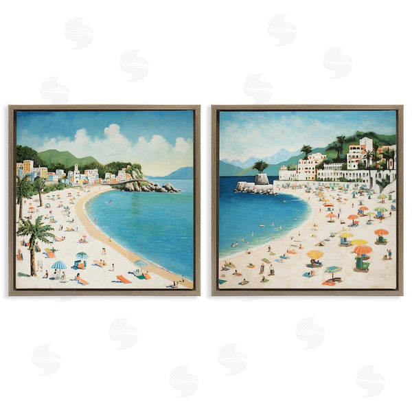 Stupell Industries Lazar Studio | Beach Goers On Curved Shore Wall Art